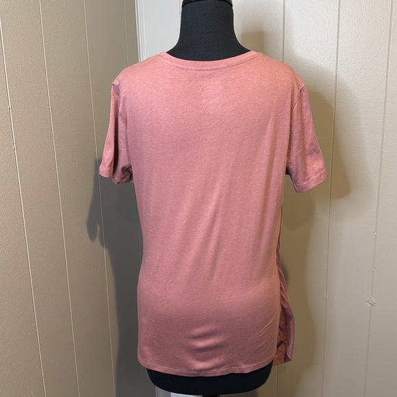 Nine West Women's Medium Blouse Pink Short Sleeve Layered Wrap Front - Picture 4 of 5